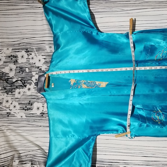 Satin Blue Robe - Picture 3 of 7